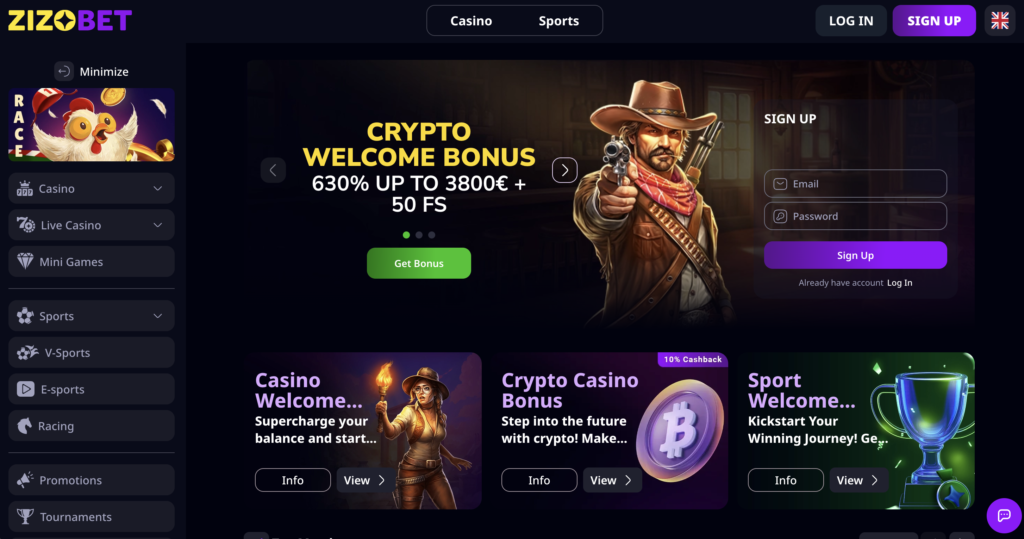 Zizobet - Credit Card Casino